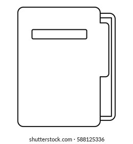 Document folder icon. Outline illustration of document folder vector icon for web