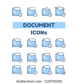 document and folder Icon set eps 10