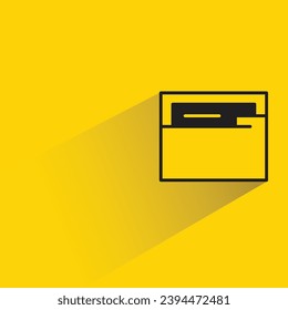 document folder icon with shadow on yellow background