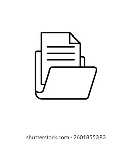 document folder icon, simple flat style, illustration, logo sign symbol pictogram template, for ui or ux isolated on white for mobile app, editable