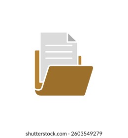 document folder icon, simple flat style, illustration, logo sign symbol pictogram template, for ui or ux isolated on white for mobile app, editable