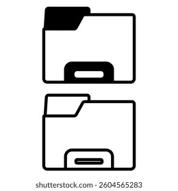 document folder icon, simple flat style, illustration, logo sign symbol pictogram template, for ui or ux isolated on white for mobile app, editable