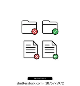 Document and folder icons vector logo template in trendy style