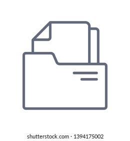 Document Folder line icon collection. Document vector icon on white background.