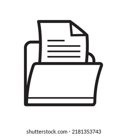 Document Folder line icon collection. Document vector icon on white background.