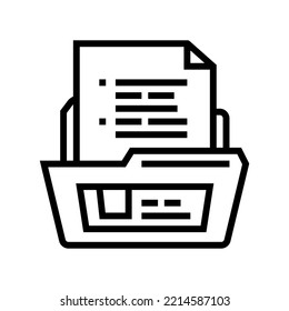 document folder line icon vector. document folder sign. isolated contour symbol black illustration