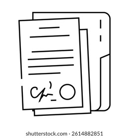 document folder line icon vector. document folder sign. isolated contour symbol black illustration