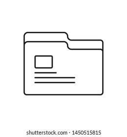 Document folder outline vector icon