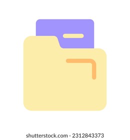 Document in folder pixel perfect flat gradient color ui icon. Digitization of paperwork. Business tool. Simple filled pictogram. GUI, UX design for mobile application. Vector isolated RGB illustration