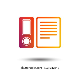 Document folder sign. Accounting binder symbol. Bookkeeping management. Blurred gradient design element. Vivid graphic flat icon. Vector