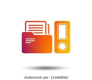 Document folder sign. Accounting binder symbol. Bookkeeping management. Blurred gradient design element. Vivid graphic flat icon. Vector