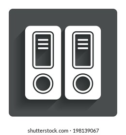 Document folder sign. Accounting binder symbol. Bookkeeping management. Gray flat button with shadow. Modern UI website navigation. Vector