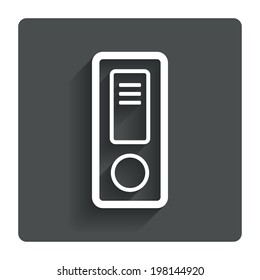 Document folder sign. Accounting binder symbol. Bookkeeping management. Gray flat button with shadow. Modern UI website navigation. Vector