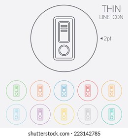 Document folder sign. Accounting binder symbol. Bookkeeping management. Thin line circle web icons with outline. Vector