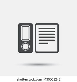 Document folder sign. Accounting binder symbol. Bookkeeping management. Flat accounting web icon on white background. Vector