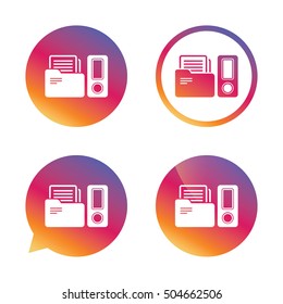 Document folder sign. Accounting binder symbol.