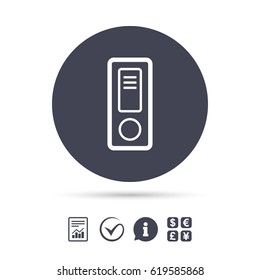 Document folder sign. Accounting binder symbol. Bookkeeping management. Report document, information and check tick icons. Currency exchange. Vector