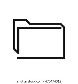 Document or Folder symbol sign one line icon on background