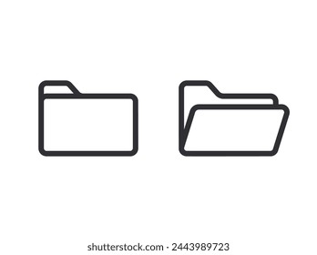 Document folder. System file. Document icon. Office document. Folder icon. Folder icon set. Business documents. Open folder. Line style icon. Directory sign. File pictogram. File sign. System icons.