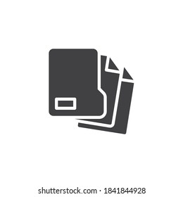 Document folder vector icon. filled flat sign for mobile concept and web design. File folder glyph icon. Symbol, logo illustration. Vector graphics