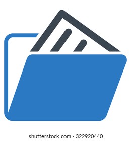 Document Folder vector icon. Style is bicolor flat symbol, smooth blue colors, rounded angles, white background.