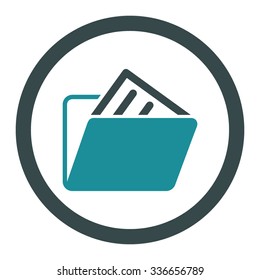 Document Folder vector icon. Style is bicolor flat rounded symbol, soft blue colors, rounded angles, white background.