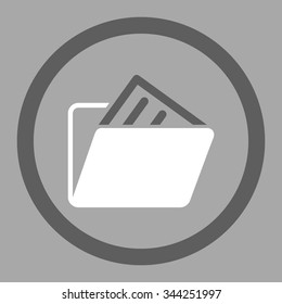 Document Folder vector icon. Style is bicolor flat rounded symbol, dark gray and white colors, rounded angles, silver background.