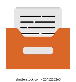 Document in a folder vector illustration flat icon. Can also be used for education, academics , business and science. Suitable for use on web apps, mobile apps, and print media.