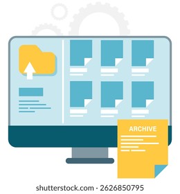 Pasta de documentos e arquivos de trabalho, gerenciamento de projetos e ilustrações comerciais