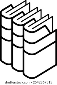 Document folders in the bookshelf Outline Icon
