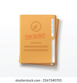 document folders in stack with secret stamp