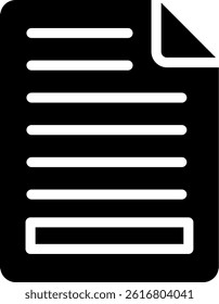 Document Footer Glyph Vector Icon Design