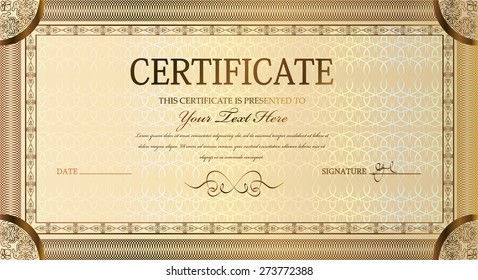 document form certificate award vector decorative background