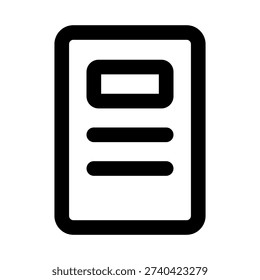 Document form icon for data entry. Document Form Modern Professional Line Icon with minimal clean design representing paperwork application records information and office management
