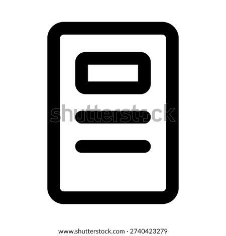 Document form icon for data entry. Document Form Modern Professional Line Icon with minimal clean design representing paperwork application records information and office management
