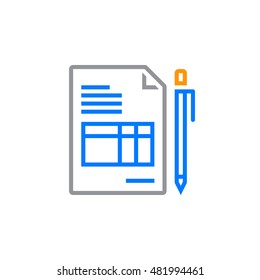 Document, Form line icon, outline vector logo illustration, linear colorful pictogram isolated on white