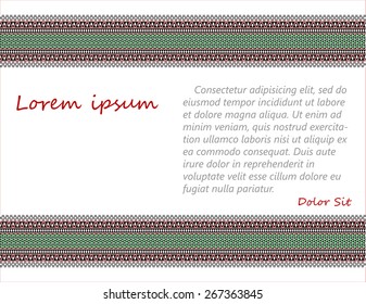 Document form with Tribal Ornament Borders. Vector Background