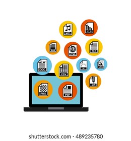 document format with electronic device vector illustration design
