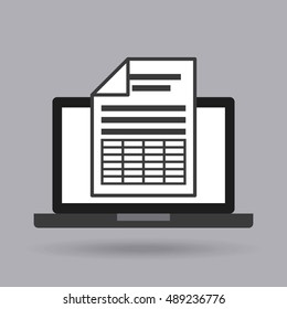 document format with electronic device vector illustration design
