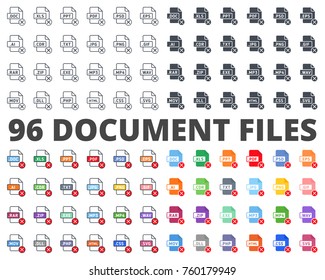 Document Format File decline flat line outlined colored silhouette