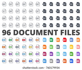 Document Format File flat silhouette colored line