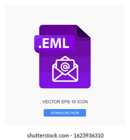 Document Formats .EML File Paper Purple Tone Color Flat Icon Vector Illustration White Background