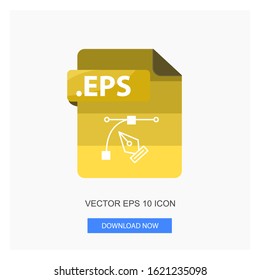 Document Formats .EPS File Paper Yellow Tone Color Flat Icon Vector Illustration White Background