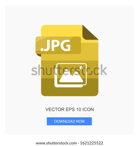 Document Formats .JPG File Paper Yellow Tone Color Flat Icon Vector Illustration White Background