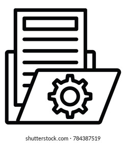 A document with gear file, document development or management concept