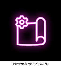 Document gear neon icon. Simple thin line, outline vector of mix icons for ui and ux, website or mobile application