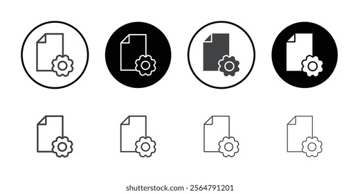 Document and gear simple vector symbol