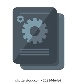 Document with a gear, symbolizing settings, configuration, or technical documentation. Ideal for tech, software, and IT themes.