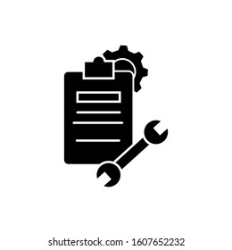 Document gear work icon. Simple business intention icons for ui and ux, website or mobile application