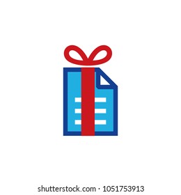 Document Gift Logo Icon Design